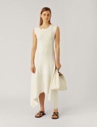 JOSEPH Dee Cotton Linen Dress in Ivory / summer ready fashion / irregular hemlines