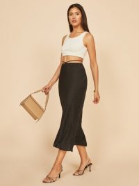 REFORMATION Eden Skirt Black