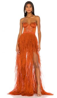 For Love & Lemons X REVOLVE Bustier Gown Rust