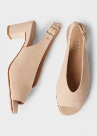 HOBBS KALI SANDAL BLUSH / delicate-pink suede slingback sandals