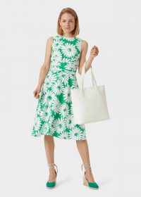 HOBBS LINEN TWITCHILL DRESS GREEN WHITE / fresh fashion for spring 2020