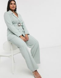 Missguided Plus tailored co-ord in mint – green trouser suits