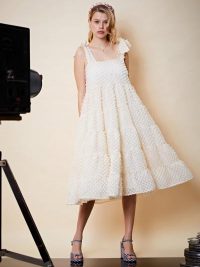 sister jane Likely Lady Midi Dress in Cream | textured dresses