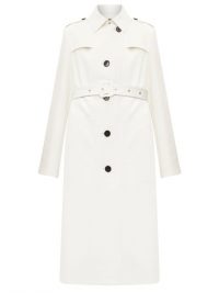 JIL SANDER Single-breasted ivory-leather trench coat | luxury coats