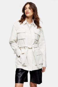 TOPSHOP Stone Utility Shacket – belted shackets