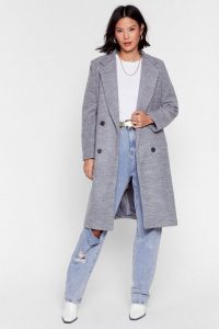 Wool You Be Mine Longline Faux Wool Coat in Grey