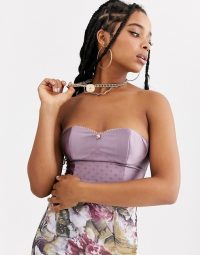 ZYA satin structured bustier light purple