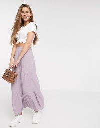 American Eagle tiered floral maxi skirt in lilac / lonf summer skirts