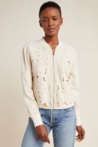 ANTHROPOLOGIE Nina Embroidered Bomber Jacket