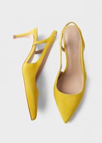 HOBBS KORA STRAPPY HEELED SANDAL SUNFLOWER YELLOW ~ bright point toe slingbacks ~ spring shoes