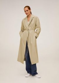 MANGO Dondiego Cotton long trench beige