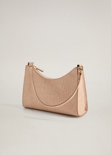 MANGO Denis Croc-effect baguette pink