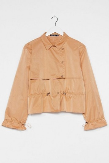 Nasty Gal Draw the Line Cropped Trench Coat Camel