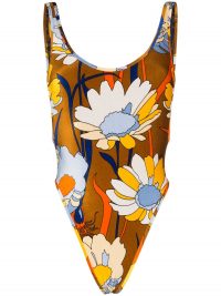 FENDI Daisy-print chenille swimsuit ~ vintage look prints