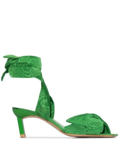 GANNI green 65 bow tie sandals