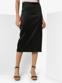 GAUGE81 Soledad black satin midi skirt