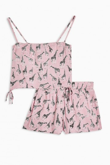 TOPSHOP Giraffe Print Camisole Pyjama Set
