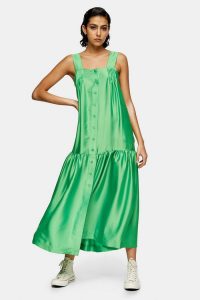 Green Drop Hem Pinafore Dress By Topshop Boutique