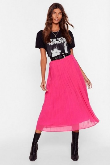 NASTY GAL In the Drivers Pleat High-Waisted Midi Skirt ~ flowing skirts