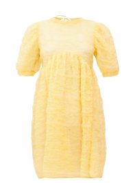 CECILIE BAHNSEN Kane Cloud yellow crinkle-organza dress