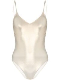 MELISSA ODABASH Bora Bora metallic swimsuit ~ poolside glamour