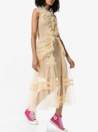 MOLLY GODDARD Wang gathered-tulle midi dress ~ sheer dresses ~ romantic style