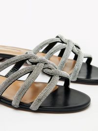 AQUAZZURA Moondust crystal-embellished suede sandals