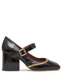 OSMAN Nina black patent-leather Mary Jane pumps ~ chunky heel Mary Janes