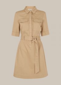 WHISTLES GEMMA SHIRT DRESS OATMEAL / utilitarian clothing