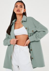 MISSGUIDED plus size sage soft button shacket ~ shackets