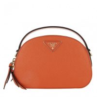 PRADA Odette Shoulder Bag Leather Papaya