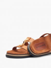 ALTUZARRA Rosko chain and leather slides ~ chic summer flats