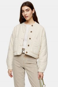 TOPSHOP Sand Lightweight Quilted Jacket