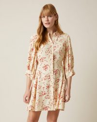 JIGSAW SCRIBBLE PRINT SHIRT DRESS VANILLA