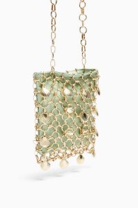 TOPSHOP SHELL Green Cage Mini Bag