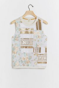 Tiny Nova Sequin-Embellished Top / florals & sequins