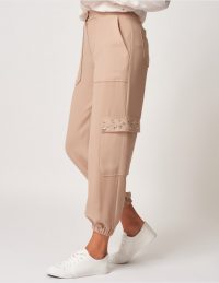 FOREVER UNIQUE Beige Cuffed Trousers With Pockets