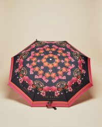 TED BAKER NIIKOLE Bright floral print umbrella navy / dark blue flower printed umbrellas