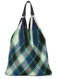 BY MALENE BIRGER Liv checked woven tote