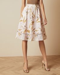 TED BAKER JARIITA Cabana Broderie Anglaise skirt / light-pink A-line skirts