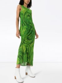 COLLINA STRADA ruched swirl-print midi dress