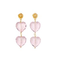 Brinker & Eliza COURTNEY EARRINGS PETAL PINK / hearts and flowers