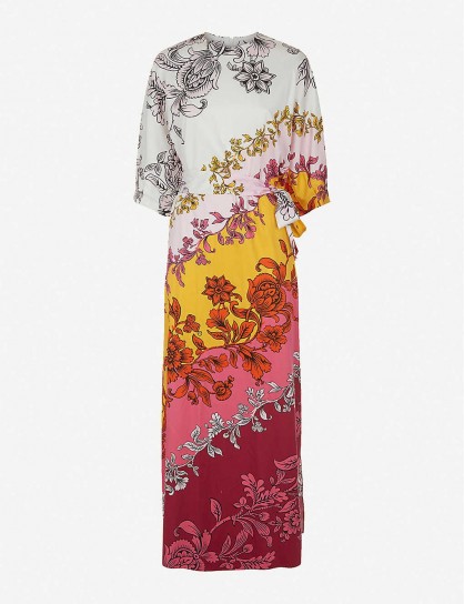 ERDEM Rivera floral-print cotton-sateen maxi dress white / pink