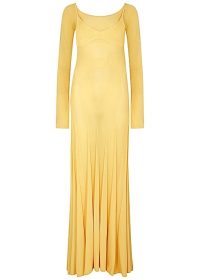 JACQUEMUS La Robe Maille Valensole yellow fine-knit dress