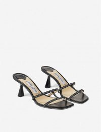 JIMMY CHOO Ria 65 backless leather heeled mules in black