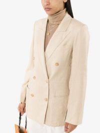 JOSEPH Jean double-breasted linen blazer – cream blazers