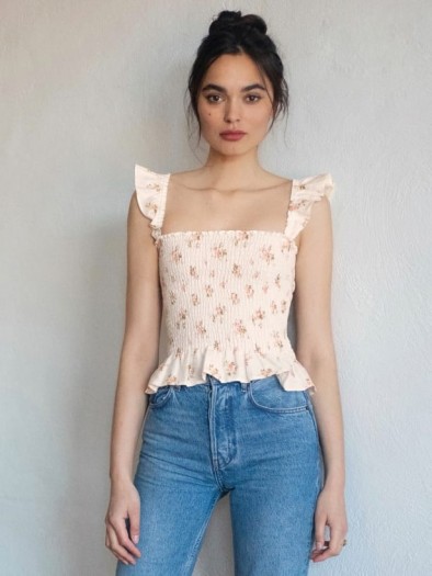 REFORMATION Junebug Top Mildred ~ ruffle edged summer tops