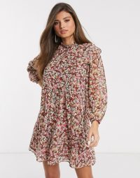 Mango layered smock dress in floral print