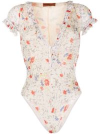 MISSONI MARE floral lace swimsuit / ruffle trim swimwear