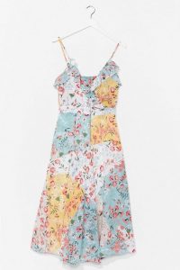 NASTY GAL Multi Talented Floral Midi Dress / thin strap summer frock